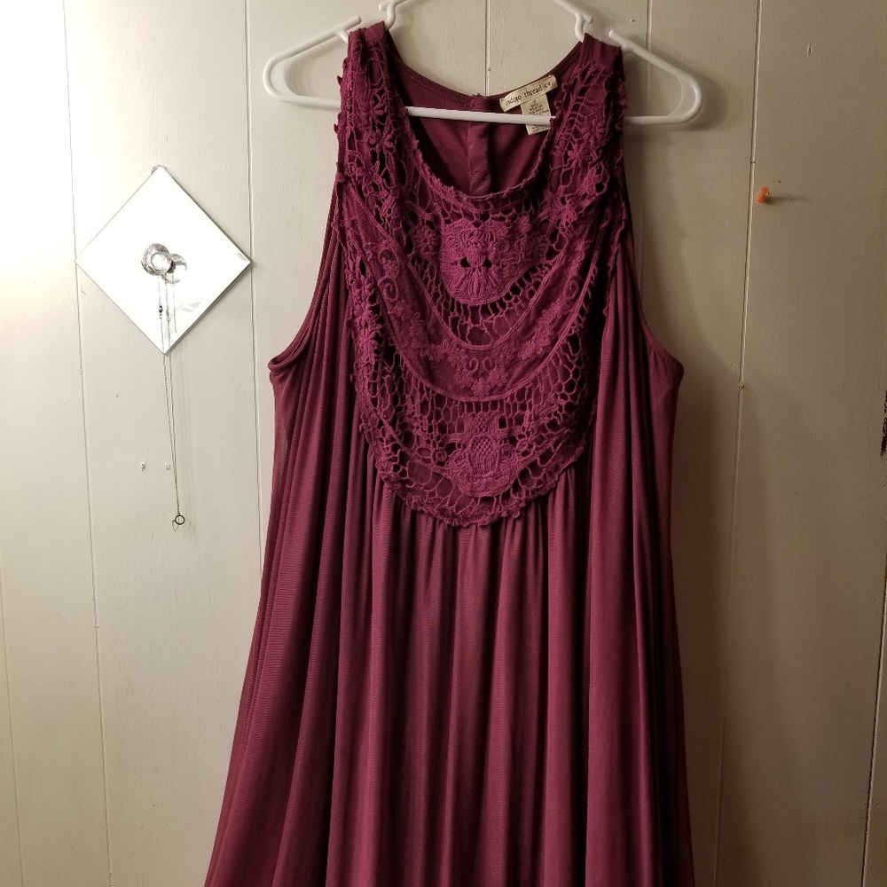 Indigo Thread Co. Knit Mesh Sleeveless Lace Croch